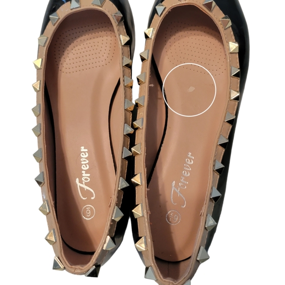 Forever Womens Poited Flat Black Shoes Size 6.5 - Picture 2 of 6